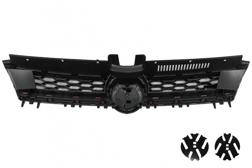 Grill passend voor VW Golf VII GTI R Rood 12-17 Glans Zwart