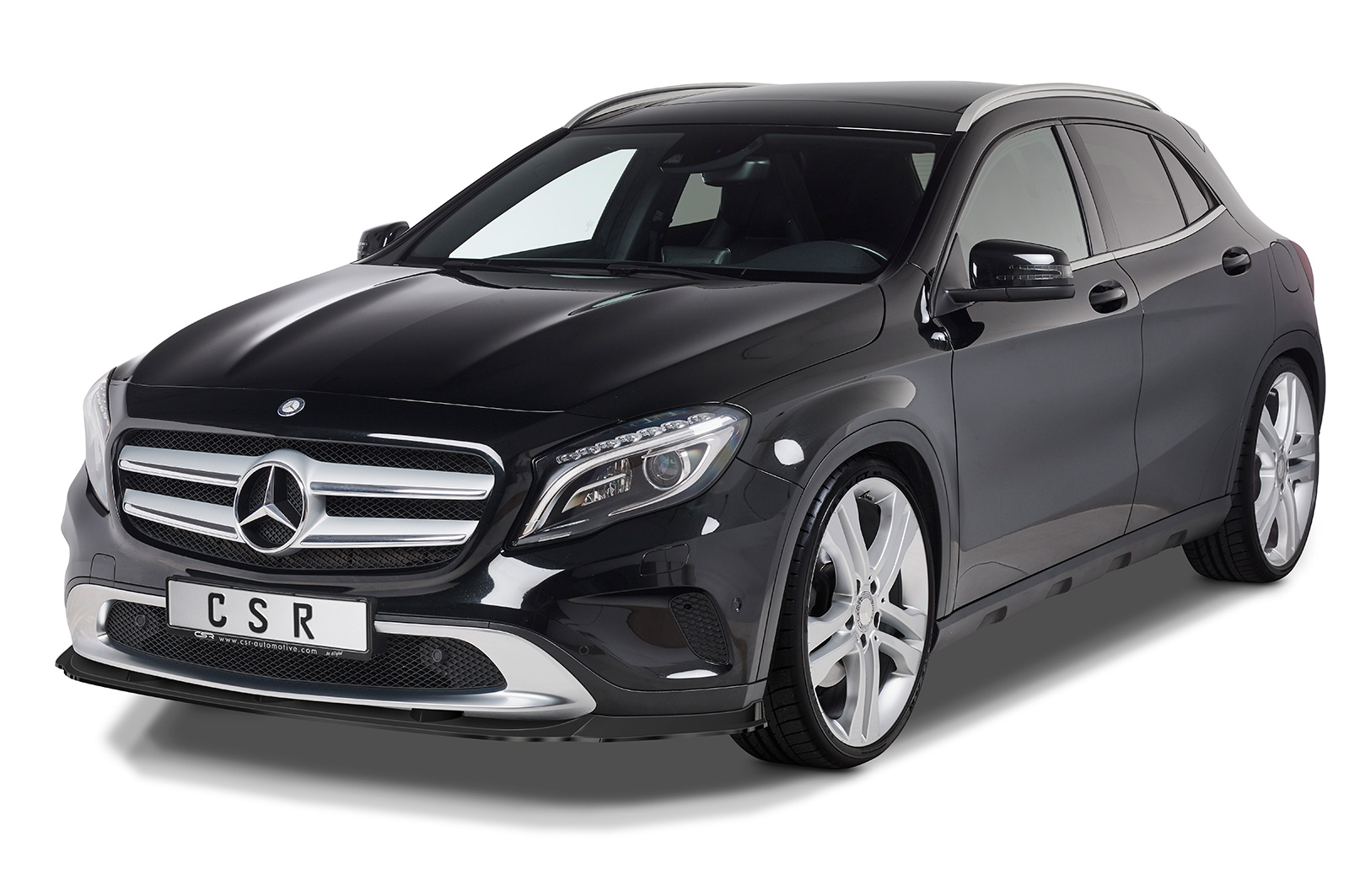 Voorspoiler passend voor Mercedes Benz GLA X156 CSR Glans Zwart