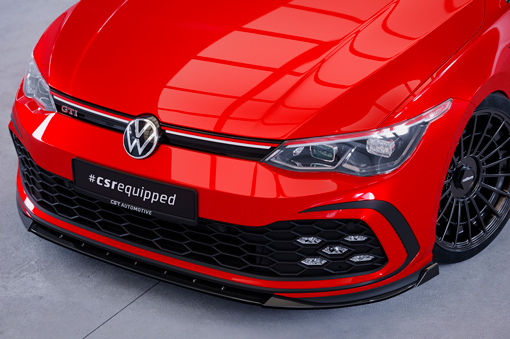 Voorspoiler passend voor Volkswagen Golf 8 GTI GTD GTE R-Line CSR Glans Zwart