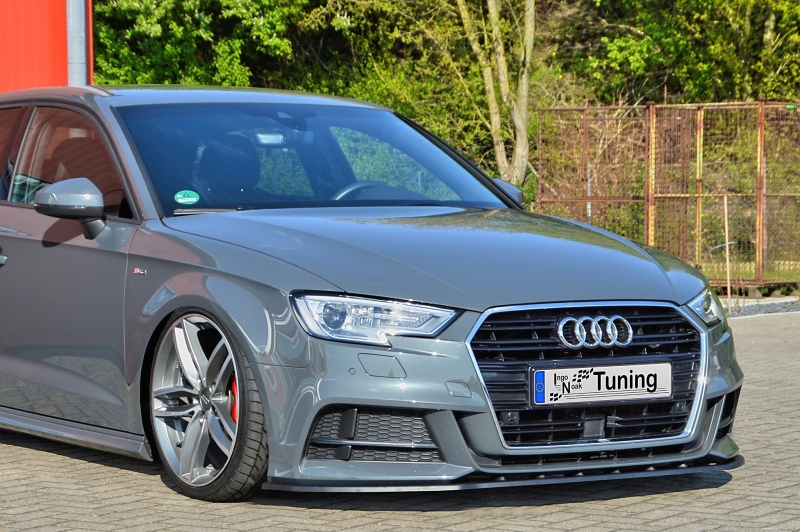 Voorspoiler passend voor Audi A3 8V S-line S3 Sportback Glans Zwart
