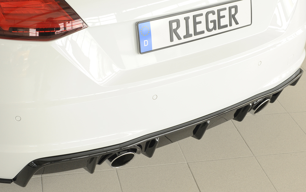 Diffuser passend voor Audi TT 8J-FV 8S 14-22 Rieger Glans Zwart