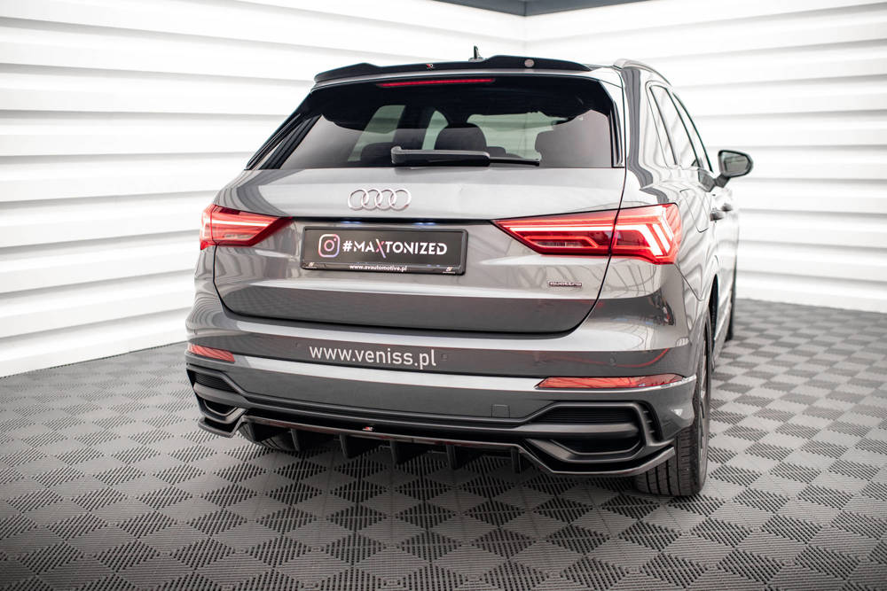 Spoiler passend voor Audi Q3 S-Line F3 Maxton Glans Zwart