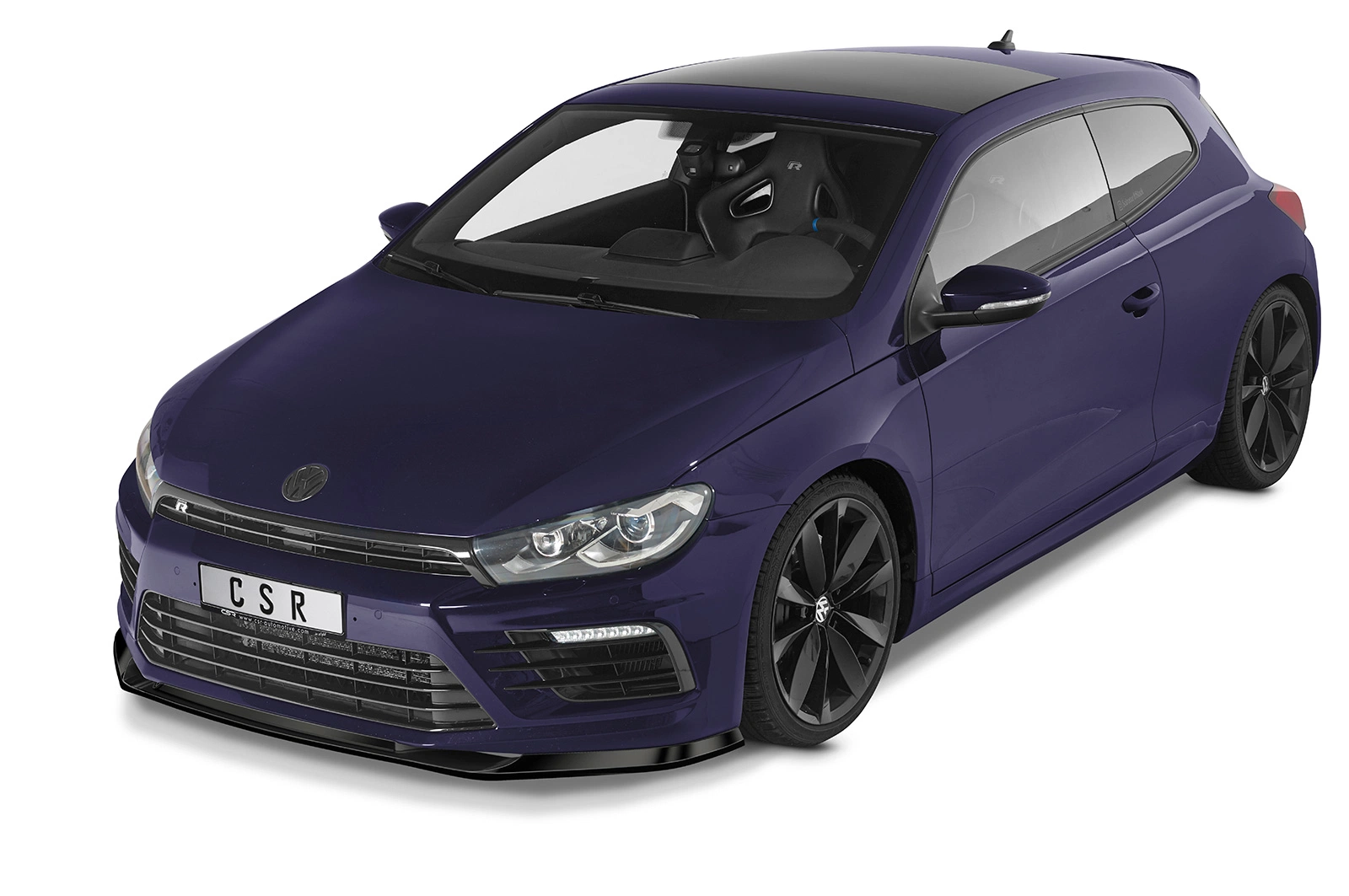Voorspoiler passend voor VW Scirocco (Typ 13) R glans zwart