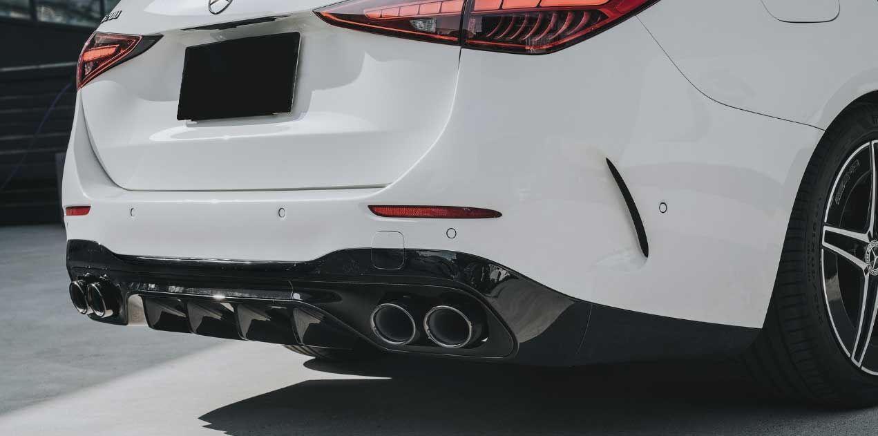 Diffuser passend voor Mercedes C Klasse W206 S206 C43 AMG Look Zwart