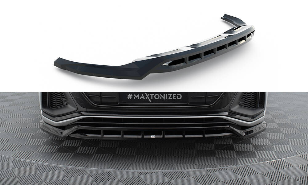 Voorspoiler passend voor Audi Q8 S-Line / SQ8 Maxton Glans Zwart