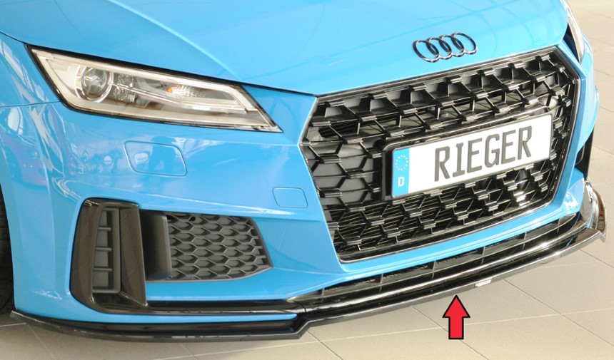 Voorspoiler passend voor Audi TT 8S/8J S-line Rieger glans zwart