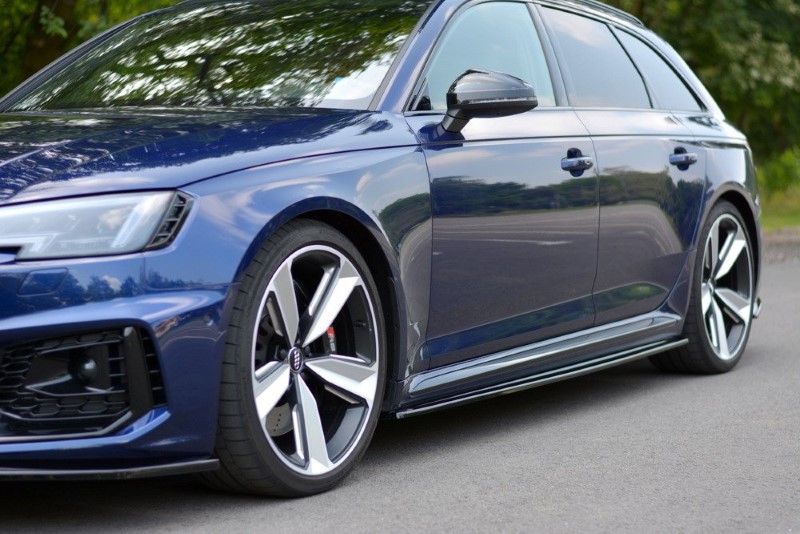 Zijskirts passend voor Audi RS4 B9 Maxton Glans Zwart