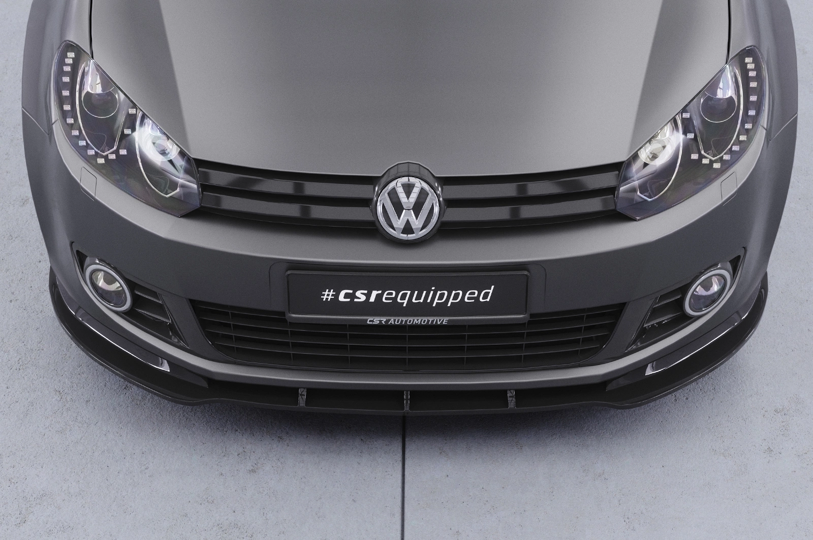 Voorspoiler passend voor VW Golf 6 glans zwart   2008-2012