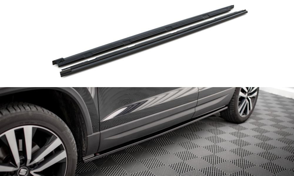 Zijskirts passend voor Seat Ateca Mk1 Maxton Glans Zwart